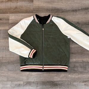 Reversible Quilted Satin Bomber Jacket